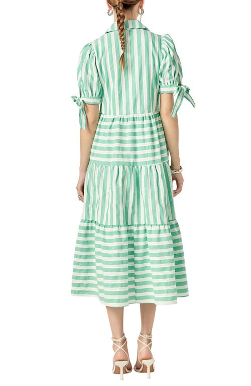 ENGLISH FACTORY ENGLISH FACTORY STRIPE COTTON MIDI DRESS