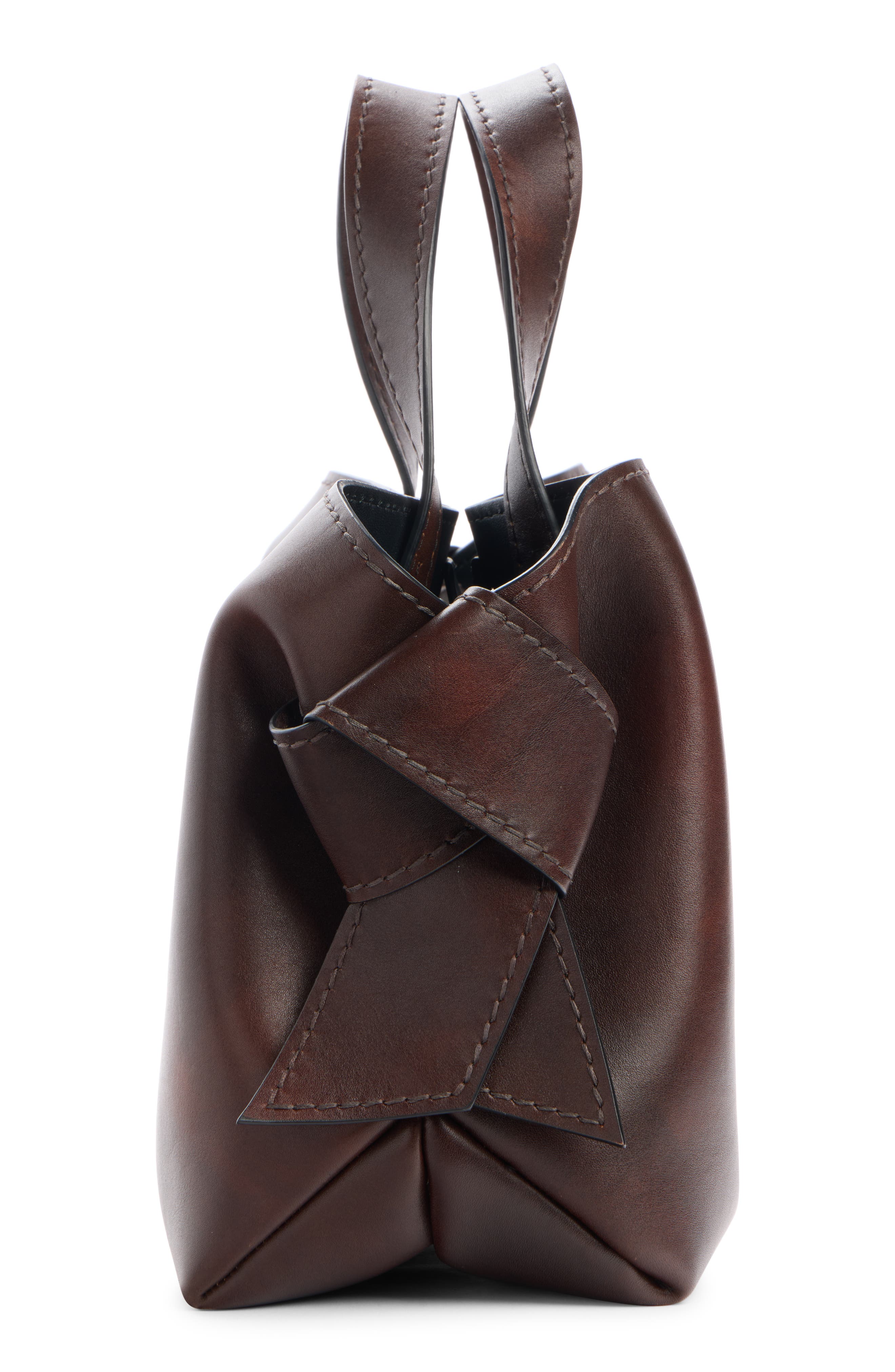 Acne Studios Musubi Leather Tote, Alternate, color, Dark Brown