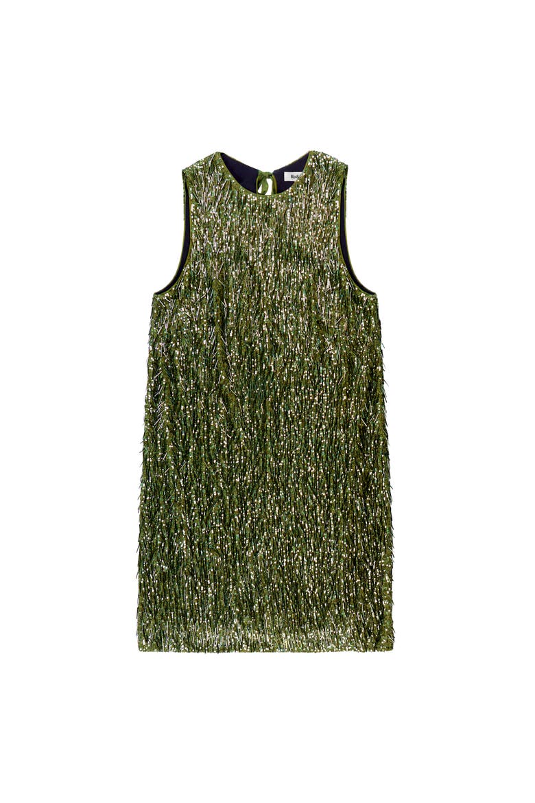 Nina Drop Sequin Shift Dress, Alternate, color, Green