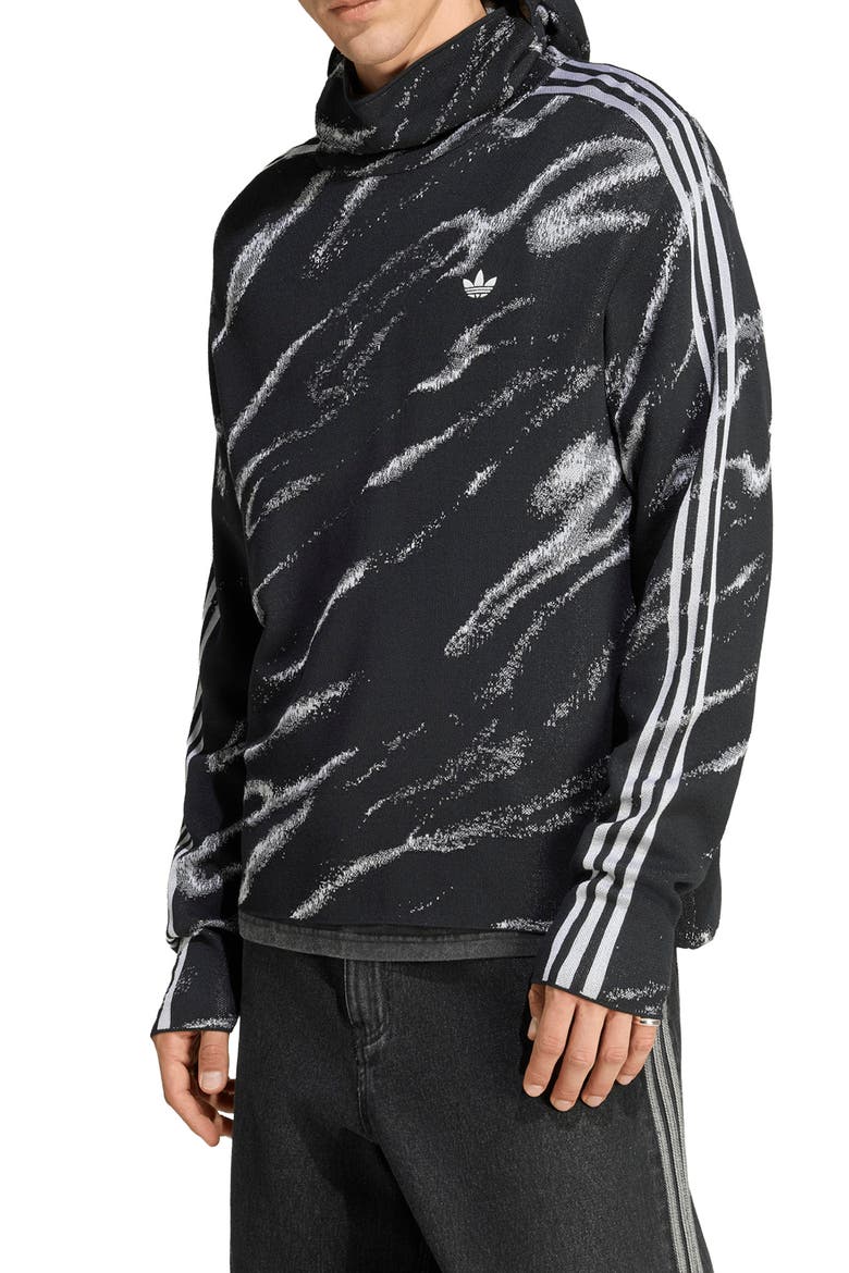 A6 Knit Hoodie, Main, color, BLACK/ GREY THREE