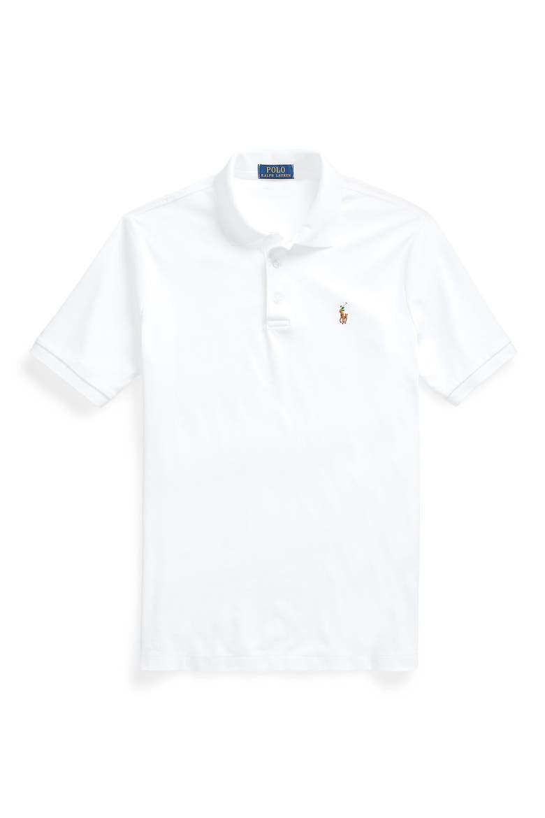 Classic Fit Soft Pima Cotton Polo Shirt, Alternate, color, WHITE