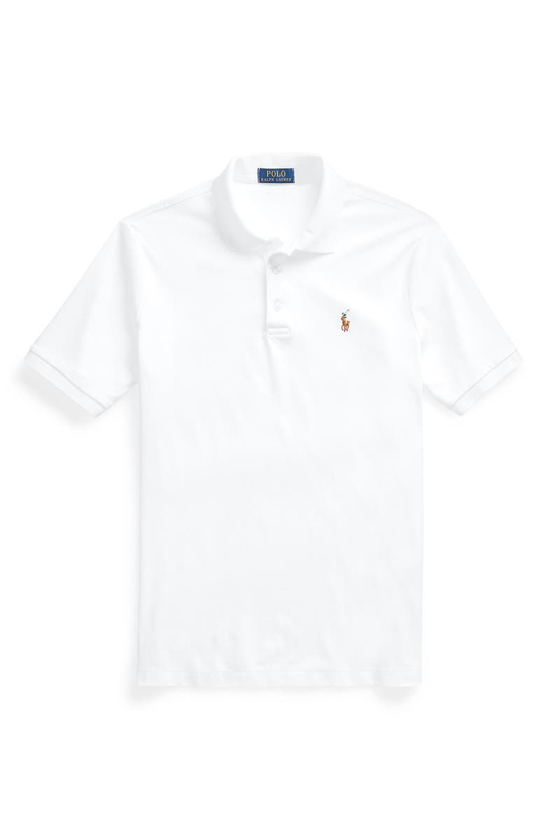Polo Ralph Lauren Classic Fit Soft Pima Cotton Polo Shirt, Alternate, color, White