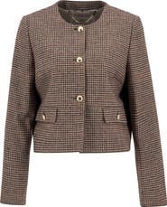 Barbour Corina Houndstooth Wool Jacket