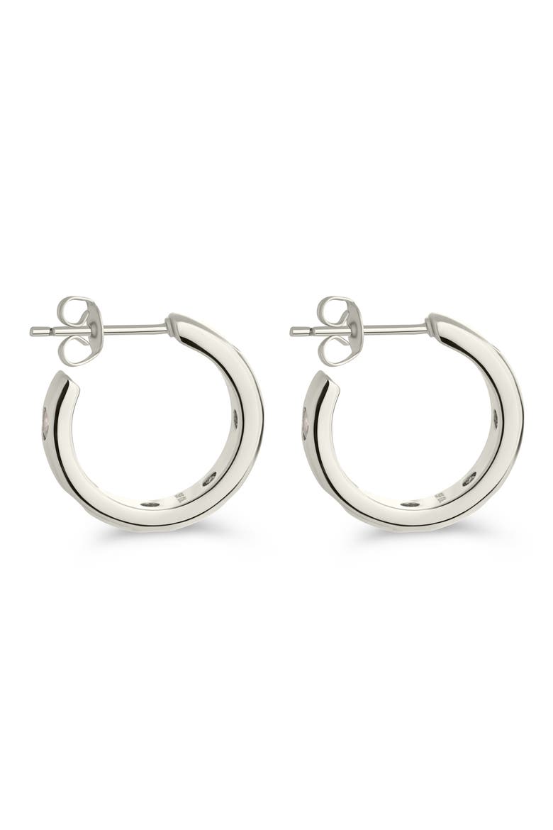 Molly Cubic Zirconia Studded Huggie Hoop Earrings, Alternate, color, SILVER