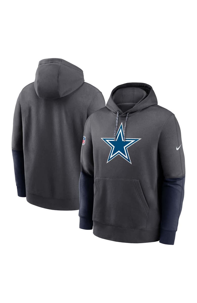 Nike Men's Nike Charcoal Dallas Cowboys 2024 Sideline Club Pullover Hoodie, Main, color, Charcoal