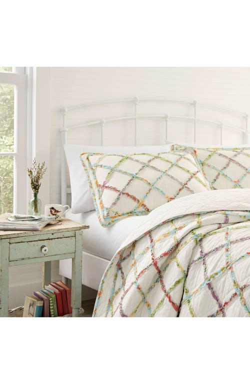 Laura Ashley Ruffle Garden Twin Quilt & Sham Set In Ivory Multi