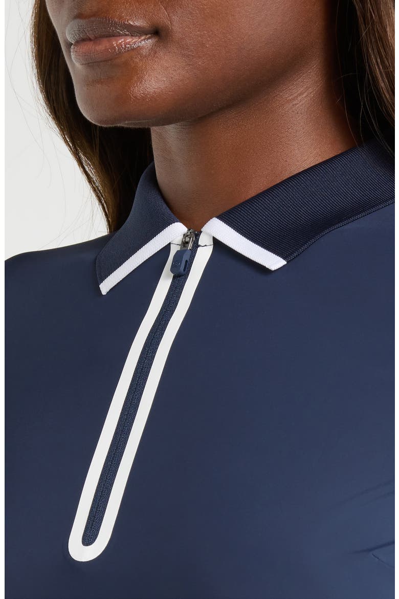 Silky Tech Nylon Long Sleeve Golf Polo, Alternate, color, TWILIGHT