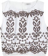 Madewell Embroidered Sleeveless Poplin Bubble Top