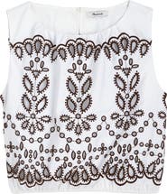 Madewell Embroidered Sleeveless Poplin Bubble Top