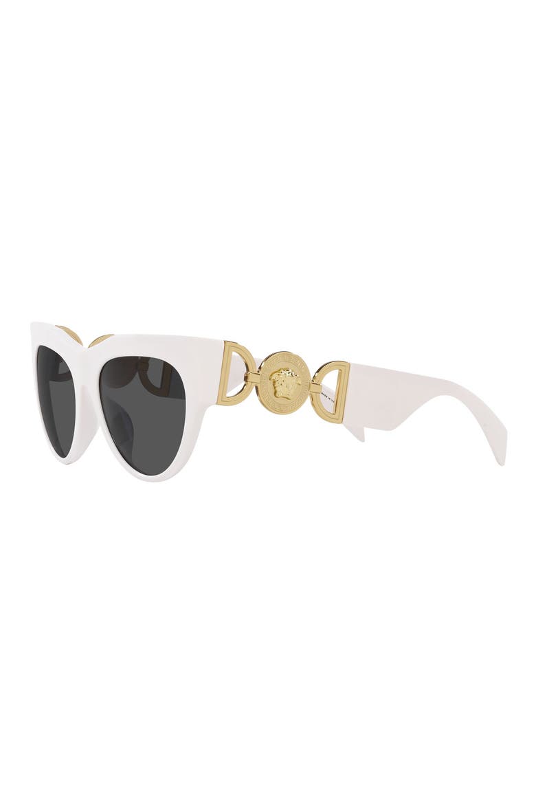 56mm Cat Eye Sunglasses, Alternate, color, WHITE