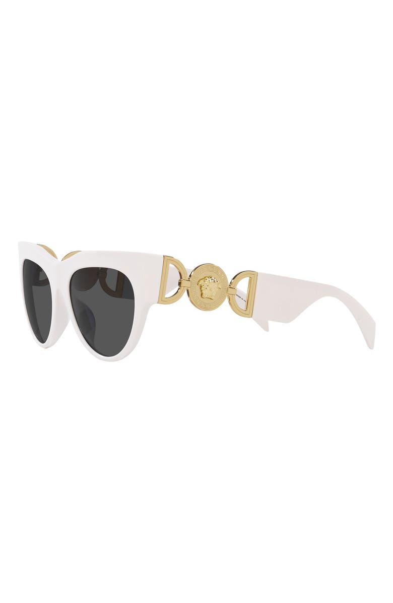Versace 56mm Cat Eye Sunglasses, Alternate, color, White