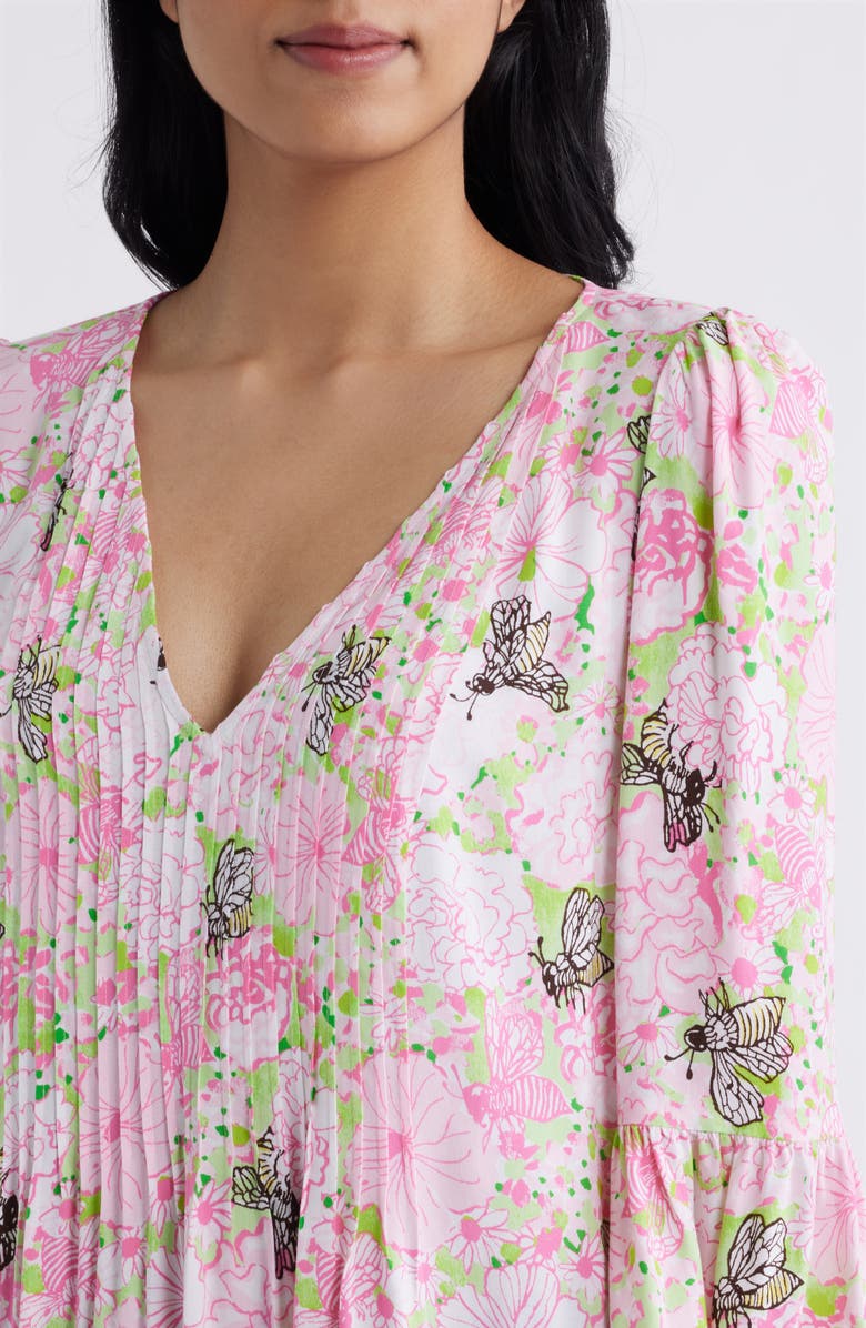 Lilly Pulitzer<sup>®</sup> Danika Floral Print Tunic Dress, Alternate, color, Pistachio Macaron Bees Knees