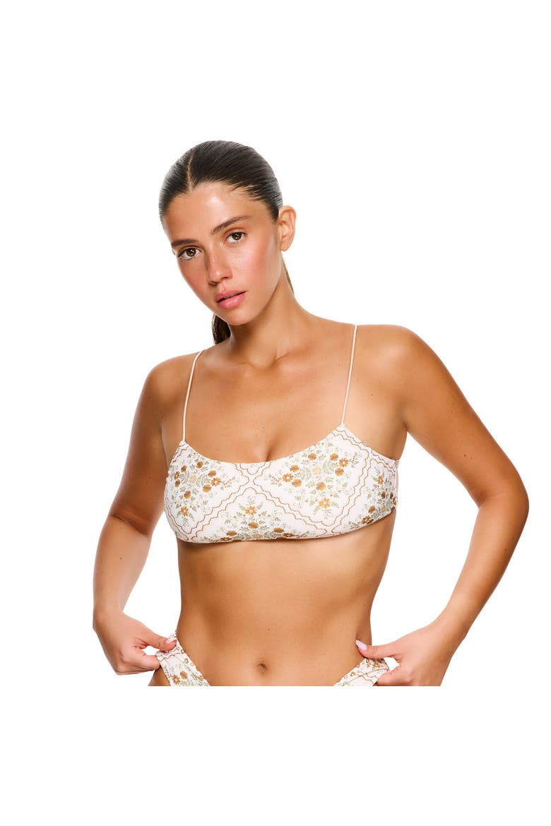 Love Notes Reversible Scoop Neck Bikini Top Swimsuit, Alternate, color, Cream-Brown