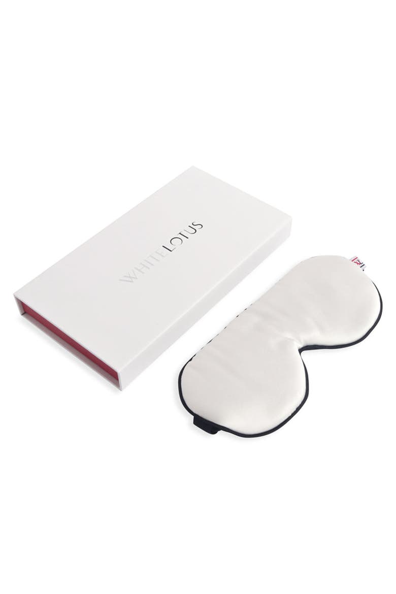 Luxurious Cruelty Free 100% Mulberry Silk Eye Mask, Main, color, White