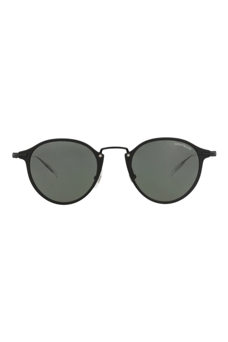 50mm Round Sunglasses, Main, color, BLACK BLACK GREY