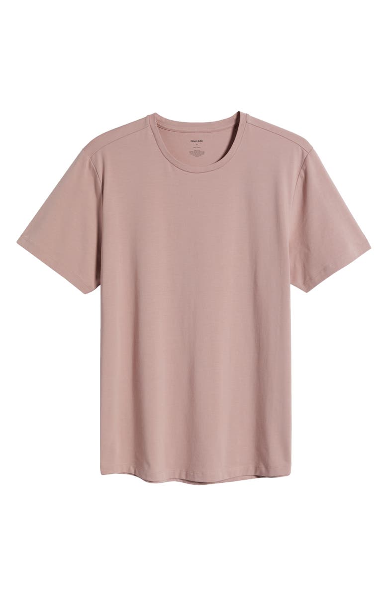 Open Edit Crewneck Stretch Cotton T-Shirt, Alternate, color, Pink Timber