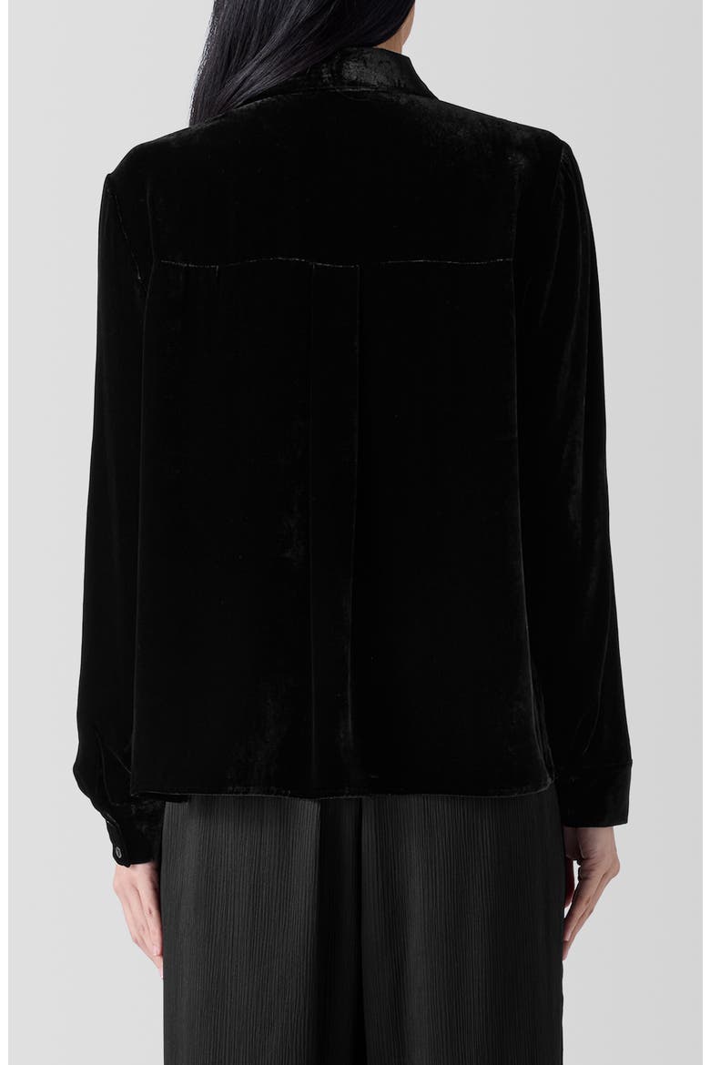 Classic Collar Easy Velvet Button-Up Shirt, Alternate, color, BLACK