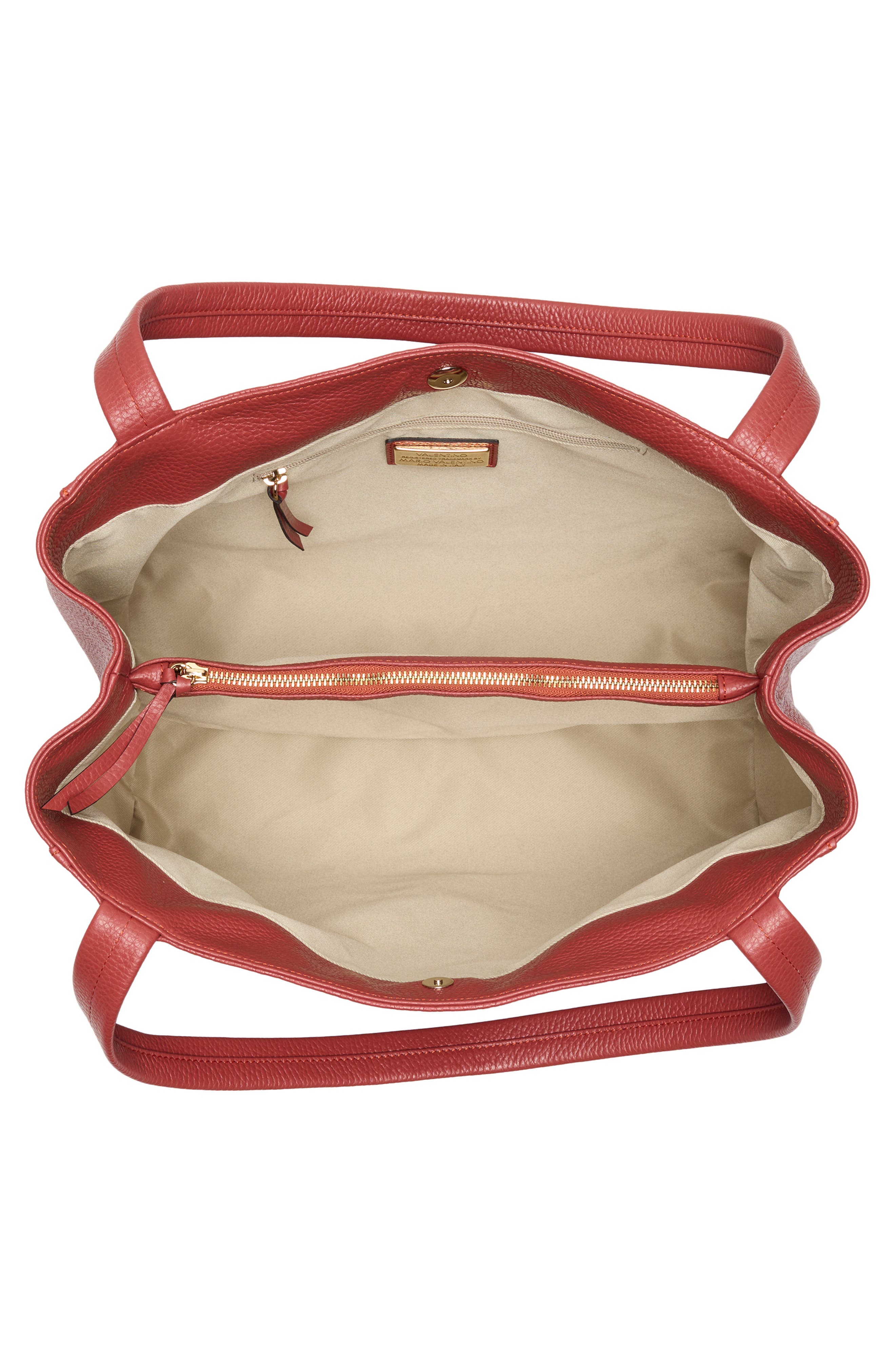 VALENTINO BY MARIO VALENTINO Ollie Dollaro Monogram Leather Tote Bag, Alternate, color, Rust