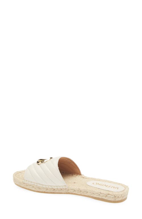 Valentino By Mario Valentino Clavel Espadrille Slide Sandal In Cream