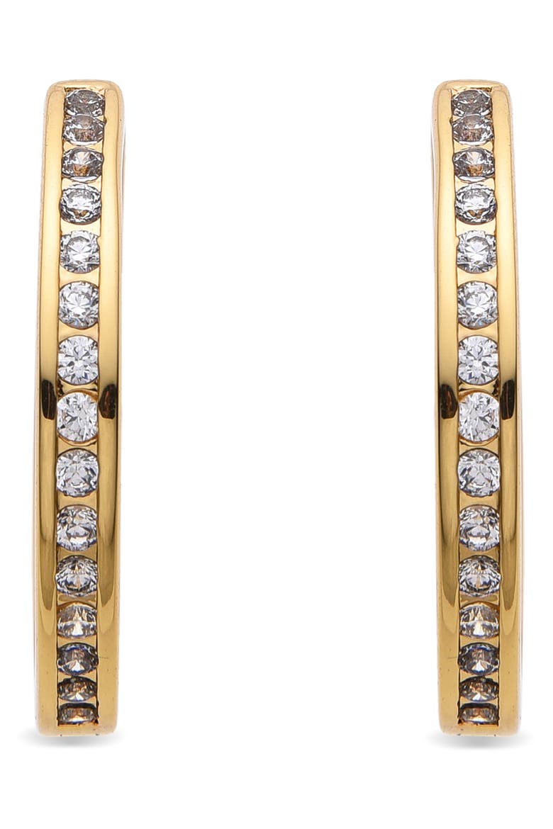 Marie CZ Hoop Earrings, Alternate, color, GOLD