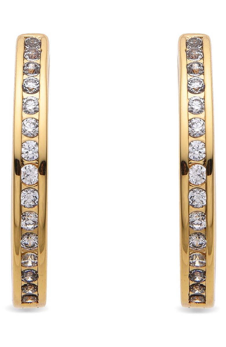 EYE CANDY LOS ANGELES Marie CZ Hoop Earrings, Alternate, color, Gold