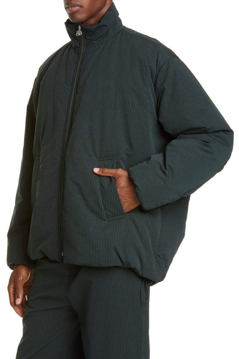 Cotton Cocoon Jacket, Alternate, color, BLACK/ CYPRESS GREEN