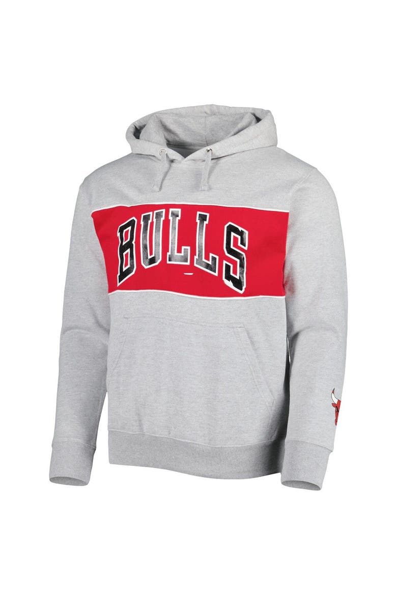 Men's Fanatics Branded Heather Gray Chicago Bulls Wordmark French Terry Pullover Hoodie, Alternate, color, Heather Gray