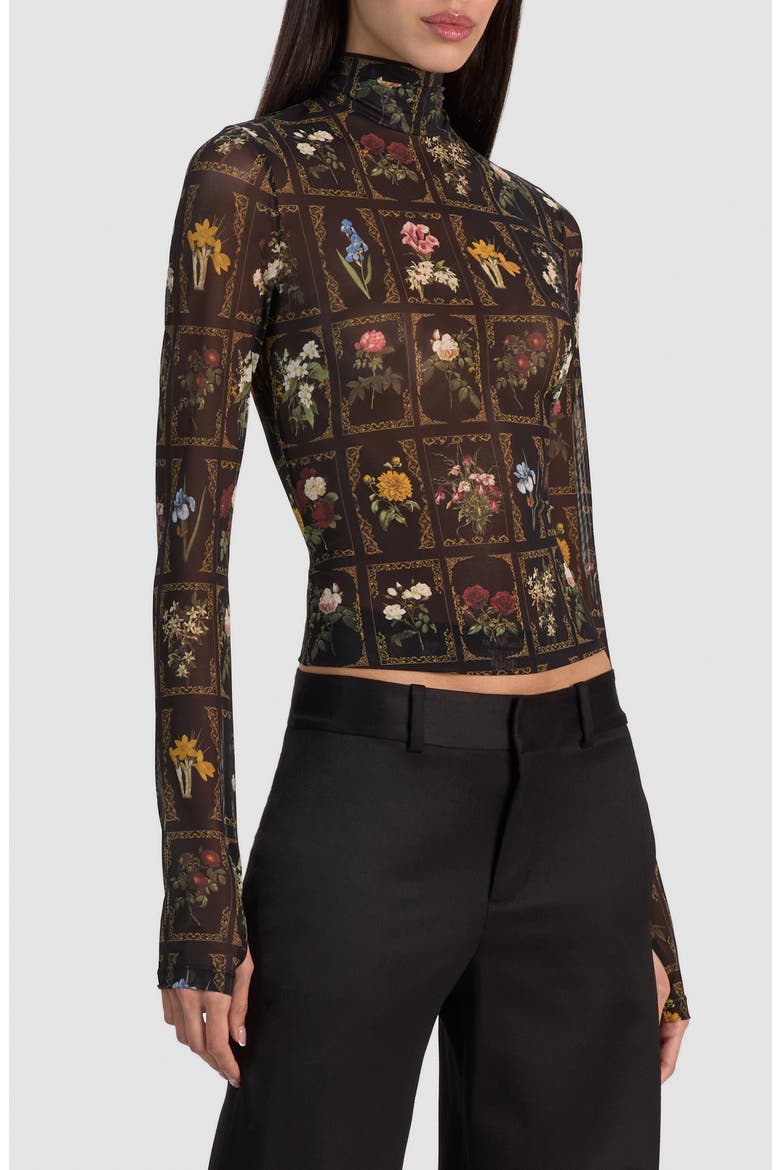 Delaina Printed Turtleneck Top, Alternate, color, GALLERY GARDEN