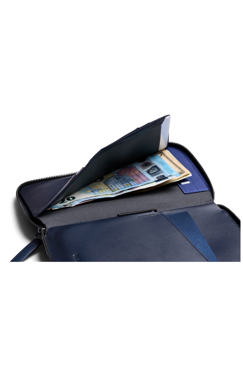 Leather RFID Travel Folio, Alternate, color, NAVY