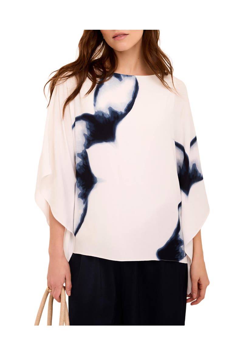 Print Batwing Top, Main, color, Navy