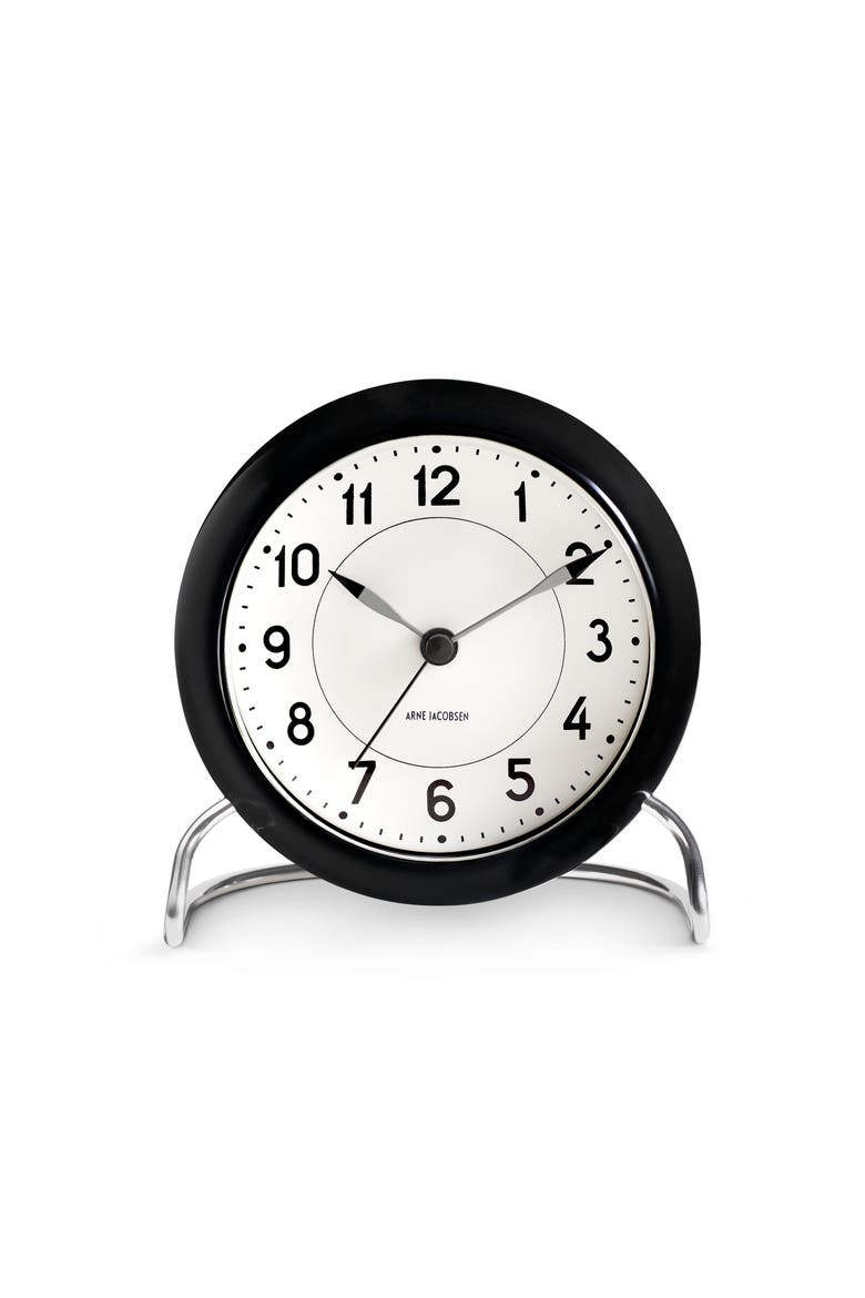 Station Table Clock, Main, color, White/Black