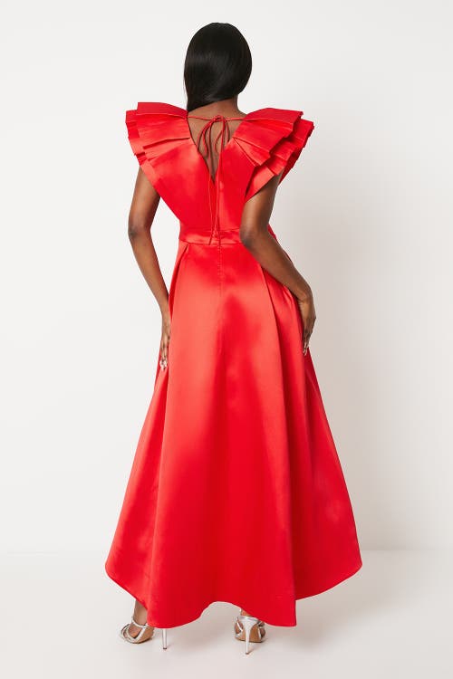 Coast Frill Sleeve V-neck Midi Dress In Red