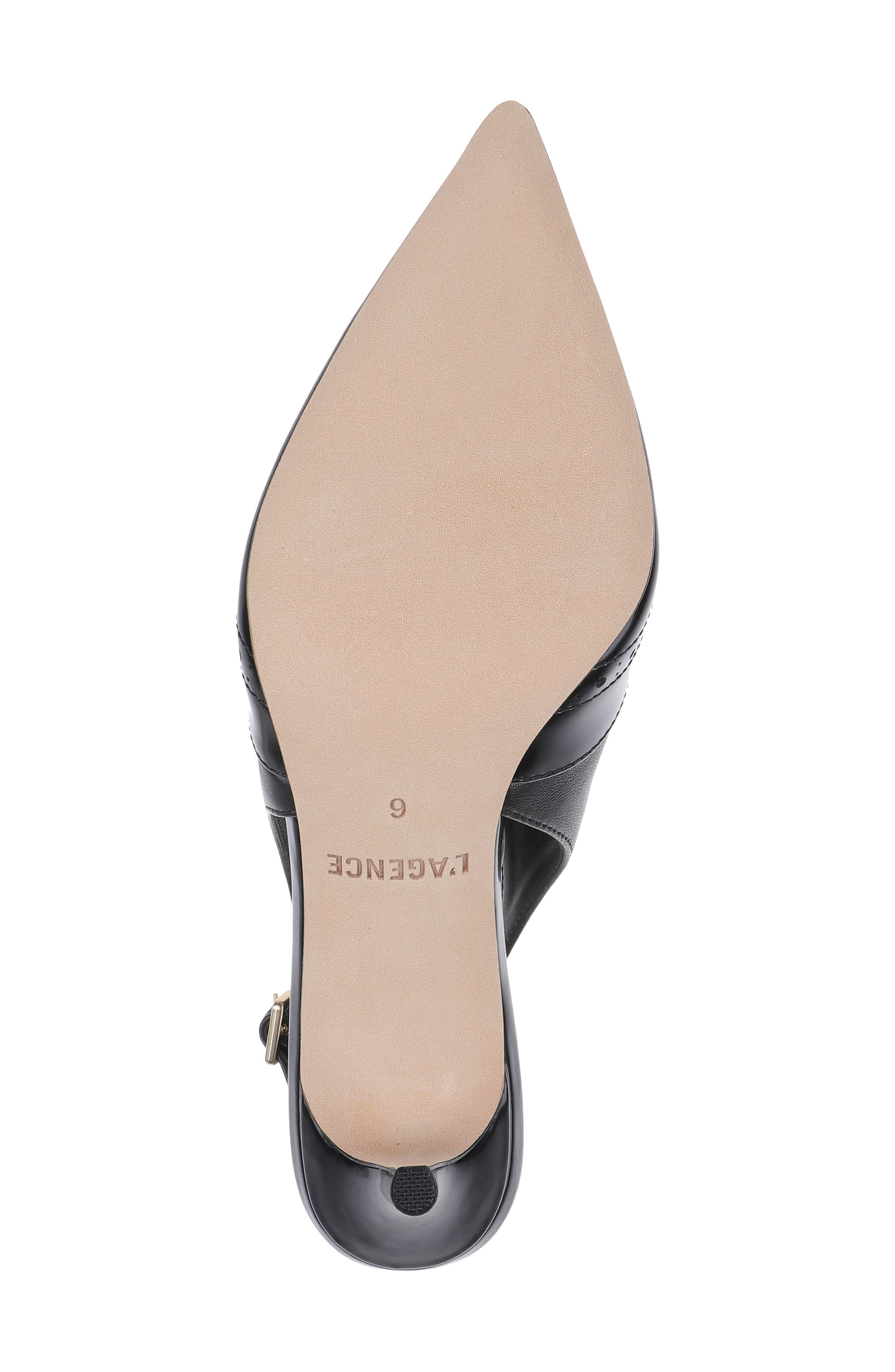 L'AGENCE Shreya Pointed Toe Slingback Pump, Alternate, color, Black Leather