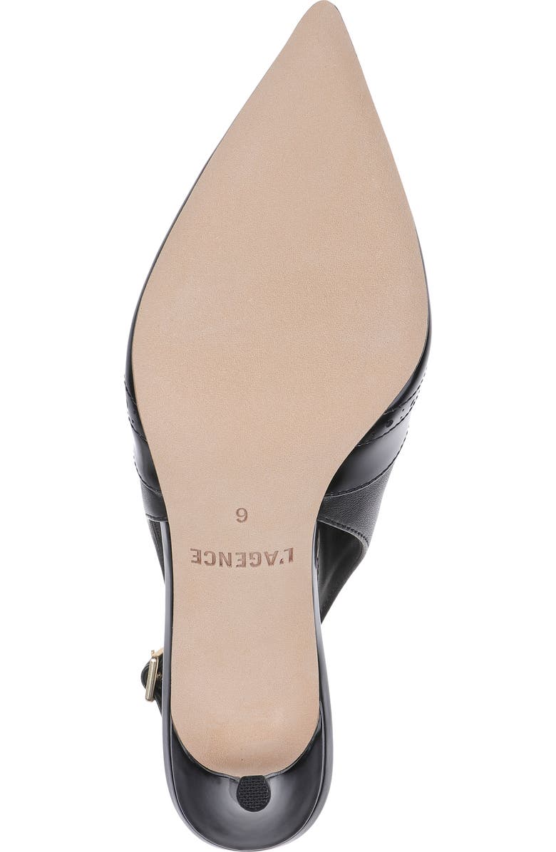 L'AGENCE Shreya Pointed Toe Slingback Pump, Alternate, color, Black Leather