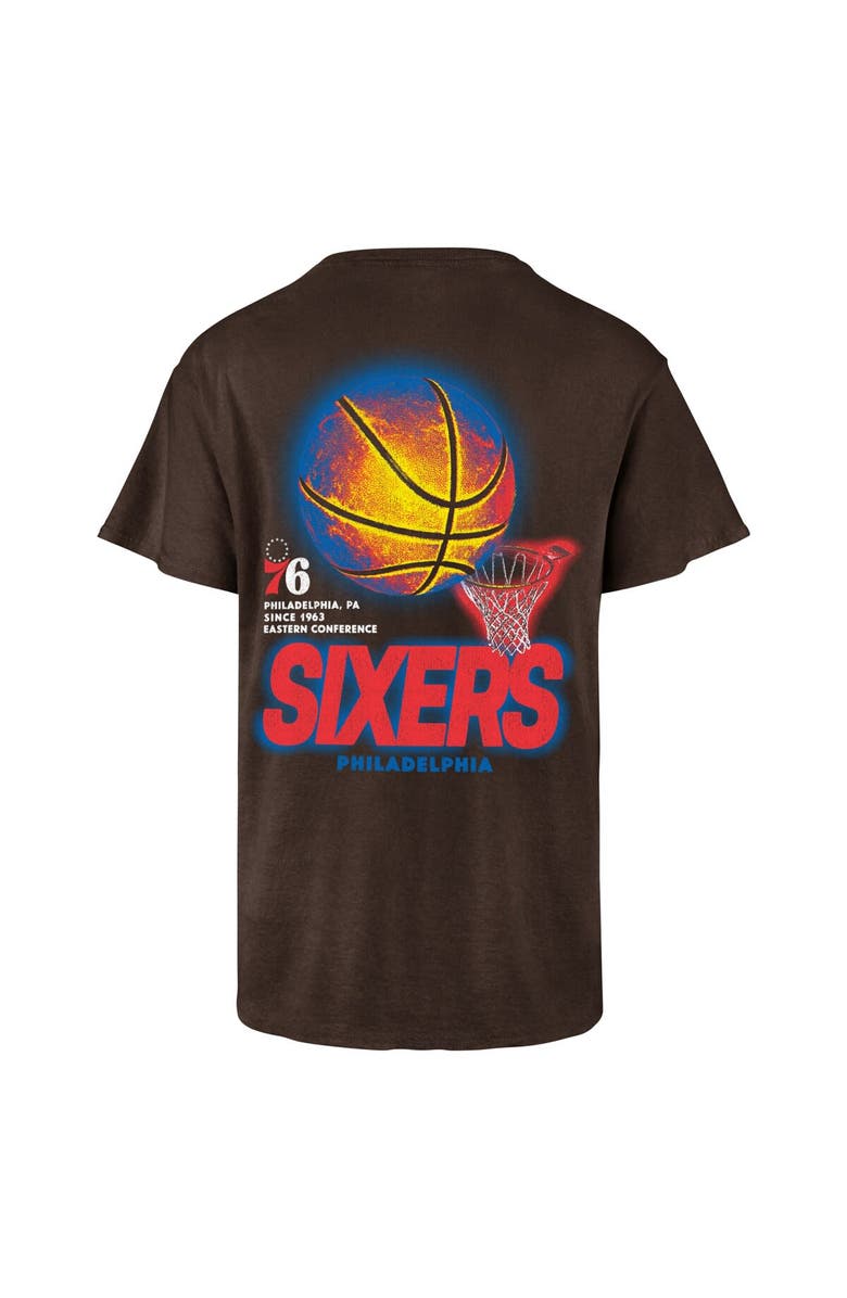 '47 Men's '47 Brown Philadelphia 76ers Vintage Tubular Dagger Tradition Premium T-Shirt, Alternate, color, 