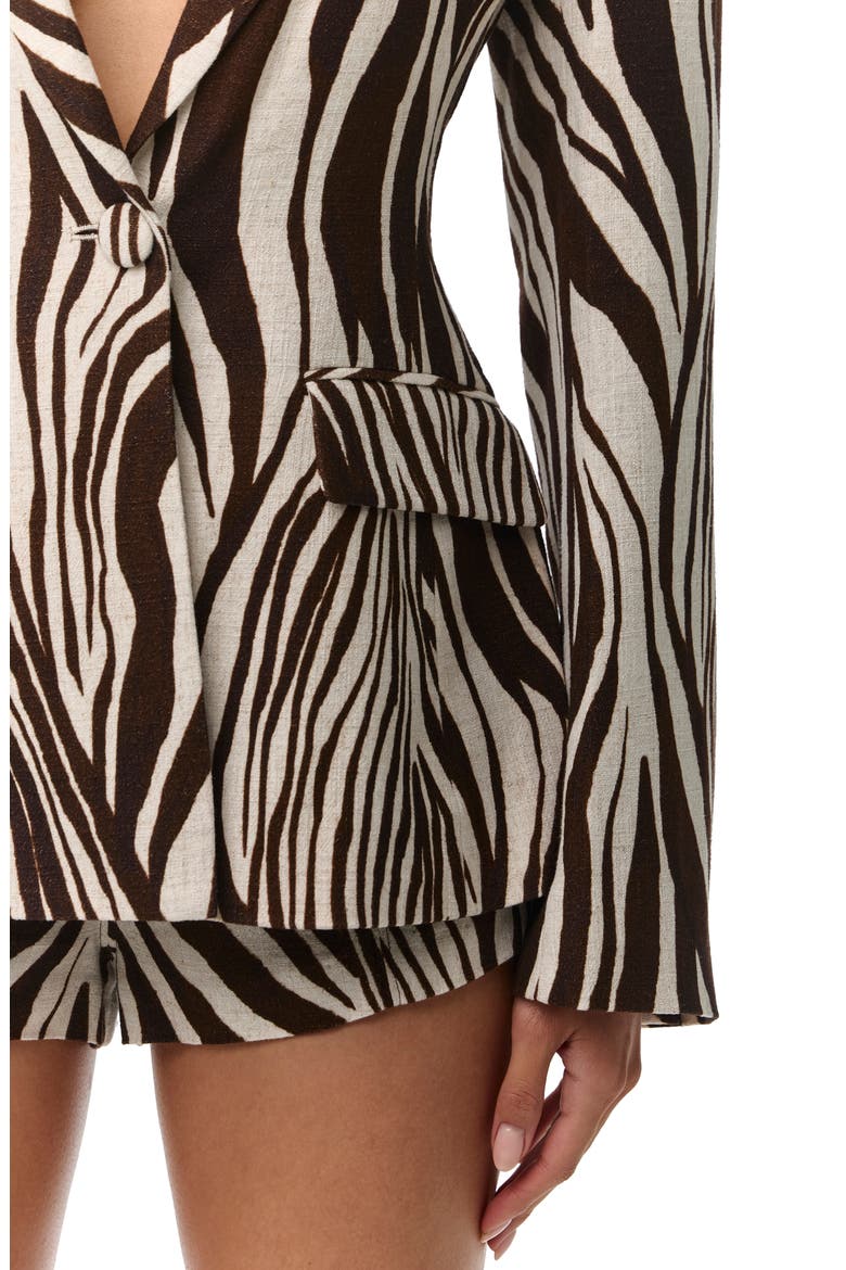 Abstract Animal Print Power Shoulder Blazer, Alternate, color, WILD RIVIERA