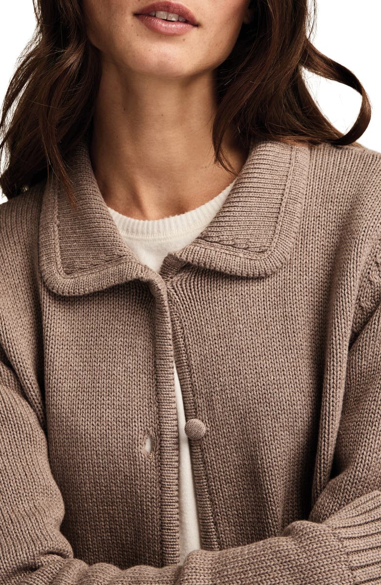 Lucky Brand Cotton Cardigan, Alternate, color, Falcon Heather