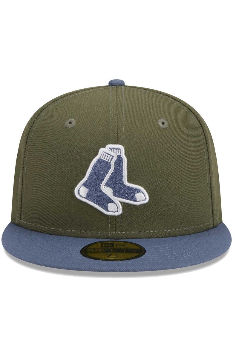 New Era Men's New Era Olive/Blue Boston Red Sox 59FIFTY Fitted Hat, Alternate, color, 