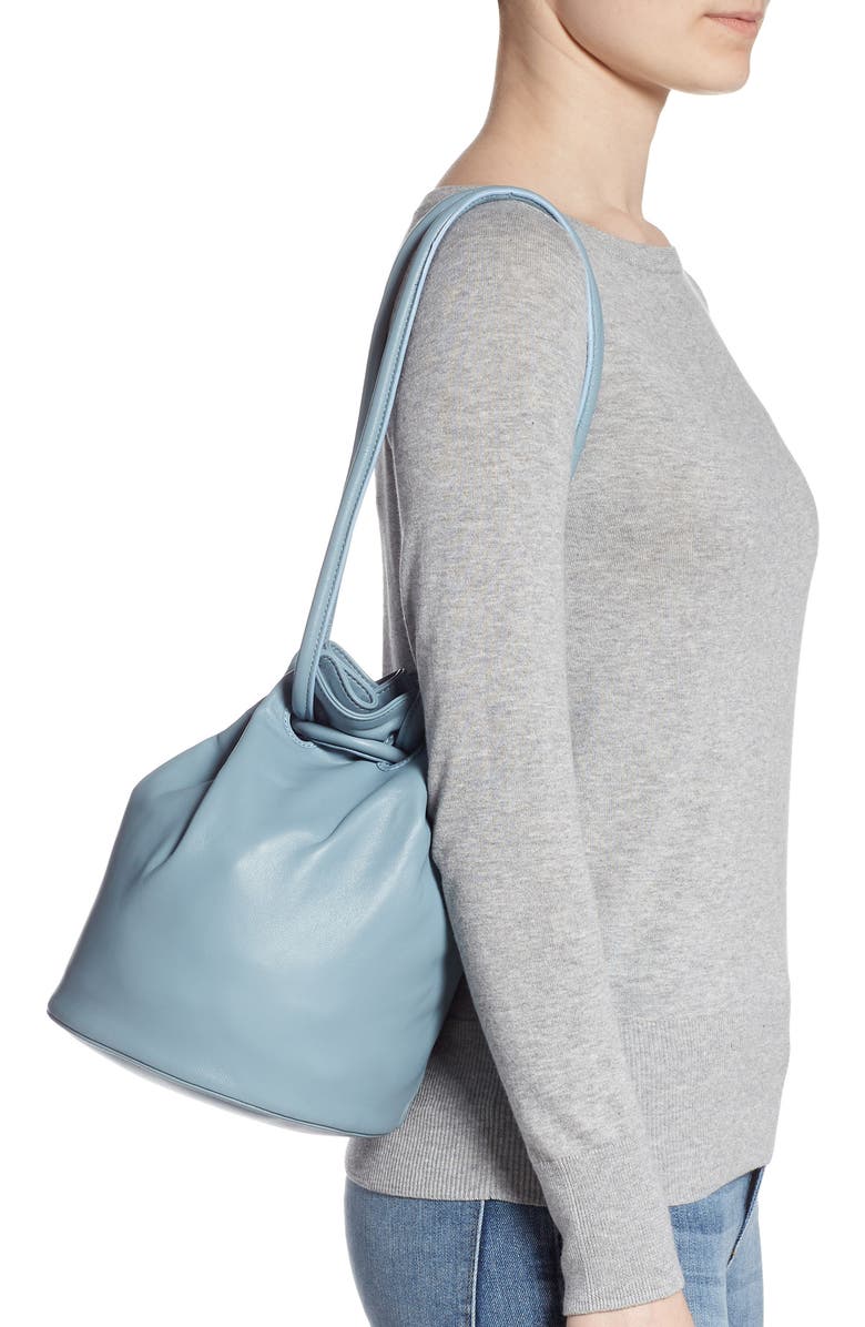 Mansur Gavriel Lambskin Leather Drawstring Pouch, Alternate, color,