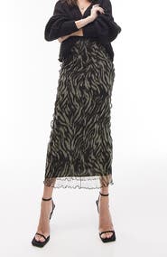 Topshop Zebra Print Mesh Skirt