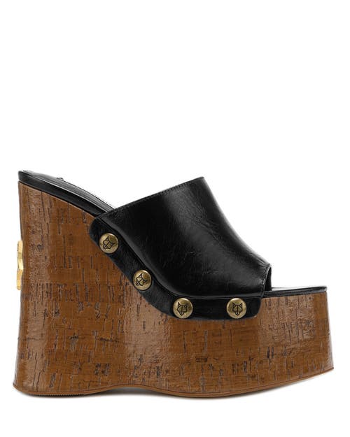 Naked Wolfe Tulip Platform Wedge Slide Sandal In Black