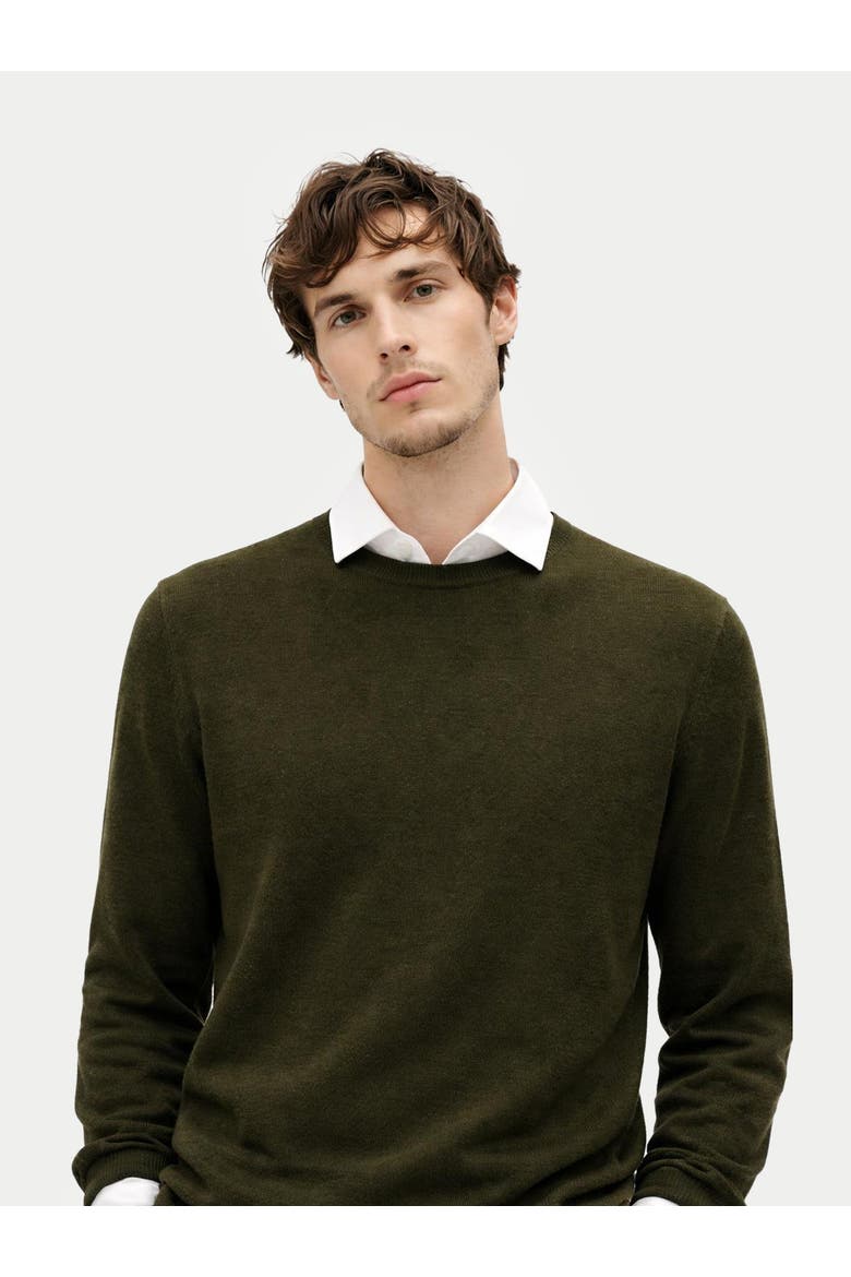 Timeless Crewneck Cashmere Sweater, Alternate, color, avocado