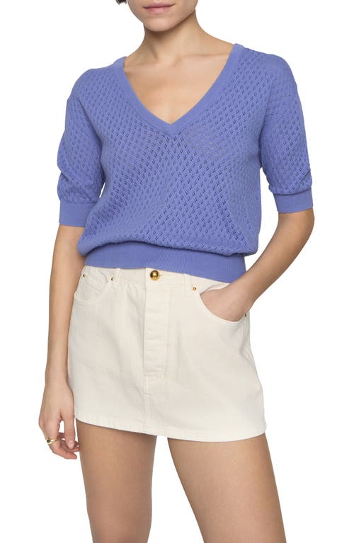 Rebecca Minkoff Nova Pointelle Elbow Sleeve Cotton Sweater