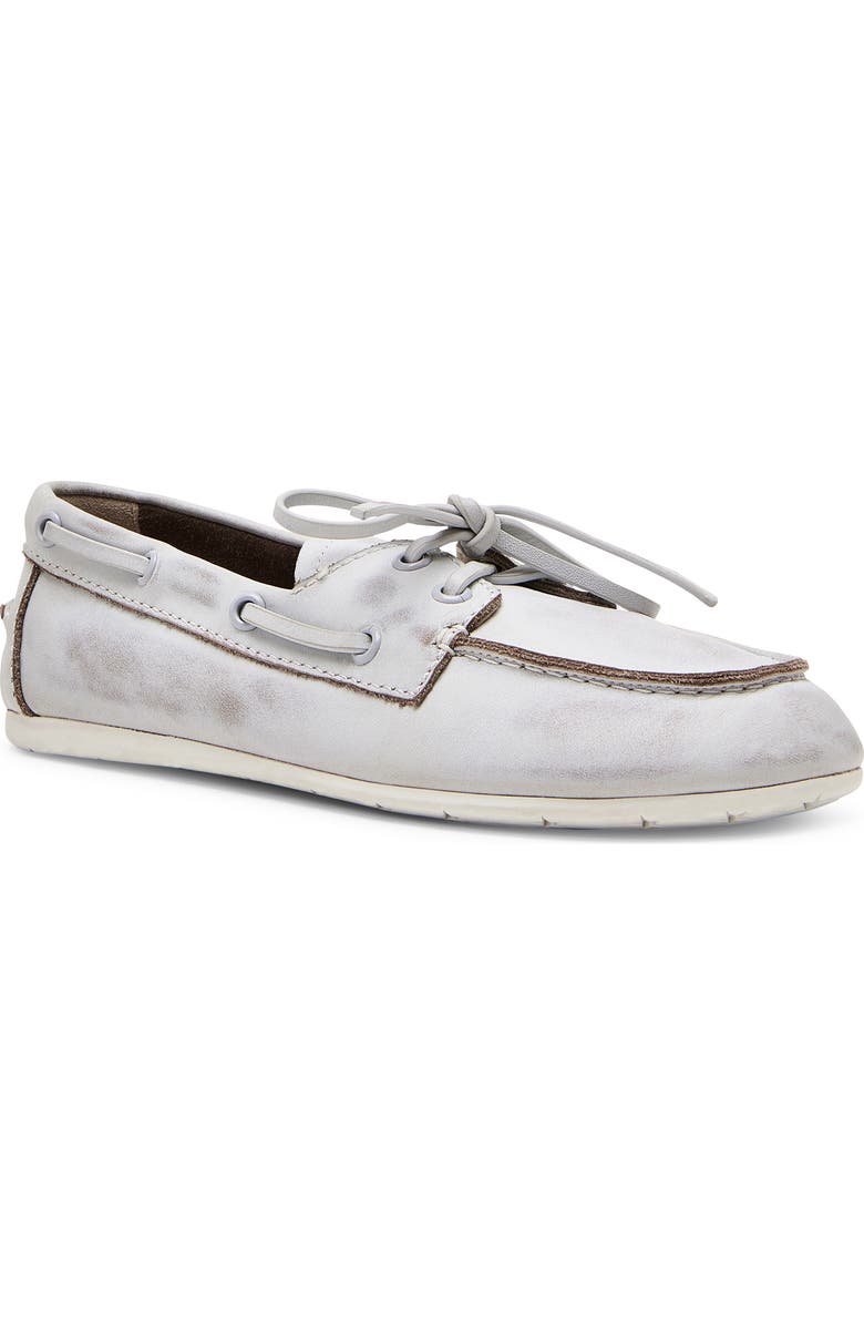 Steve Madden Sag Boat Shoe, Main, color, White Leat