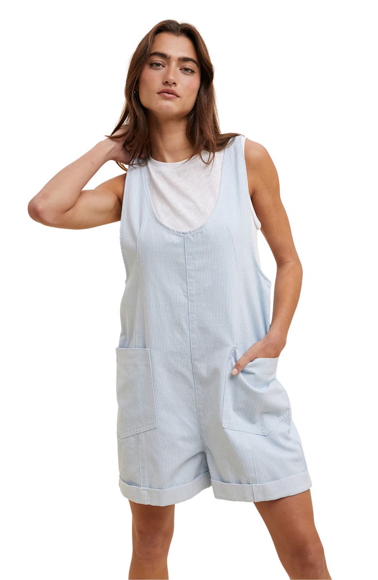 WISHLIST Striped Romper, Alternate, color, Sky/ White