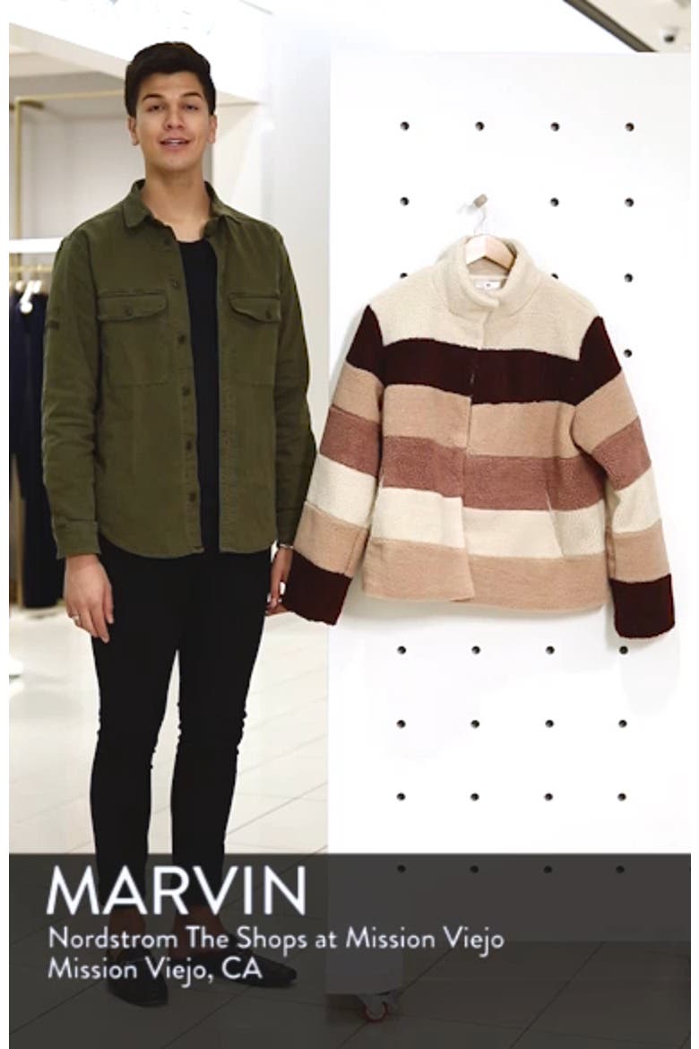 Stripe Faux Shearling Jacket video
