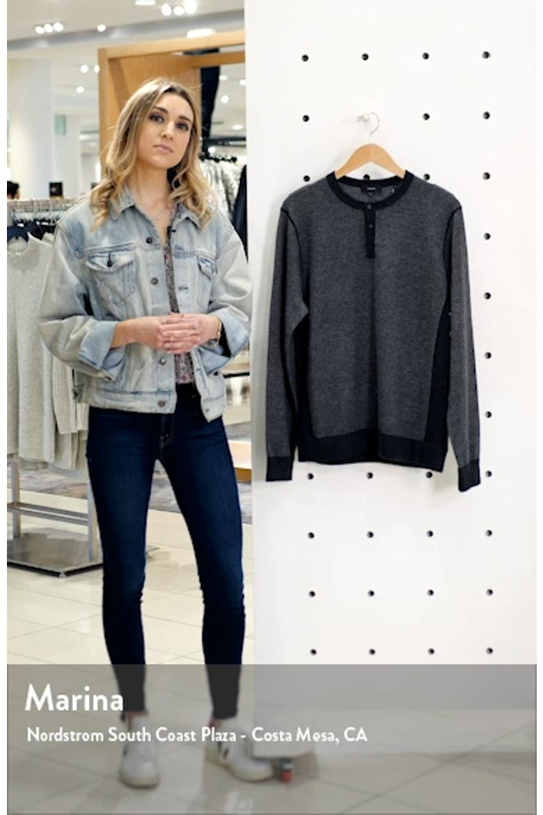 Slim Fit Bird's Eye Henley Wool & Cashmere Sweater video