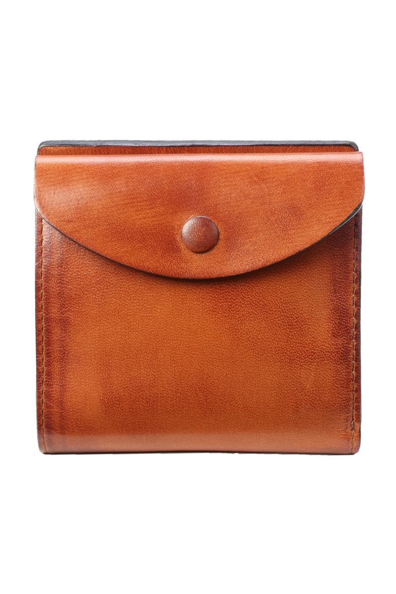 Snapper Genuine Leather Compact Bifold Wallet, Main, color, Cognac