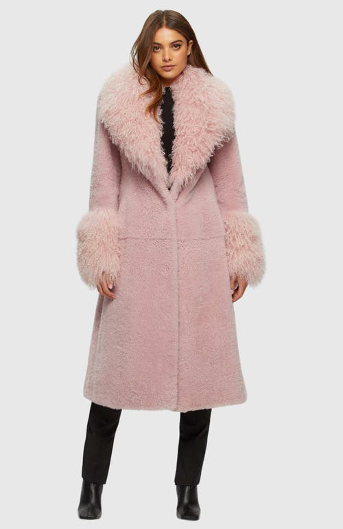 Gorski Mixed-fur Long Stroller Coat In Pink