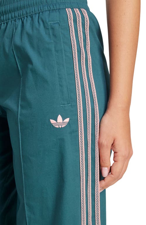 Adidas Originals 3 Stripes Wide Leg Pants In Blue